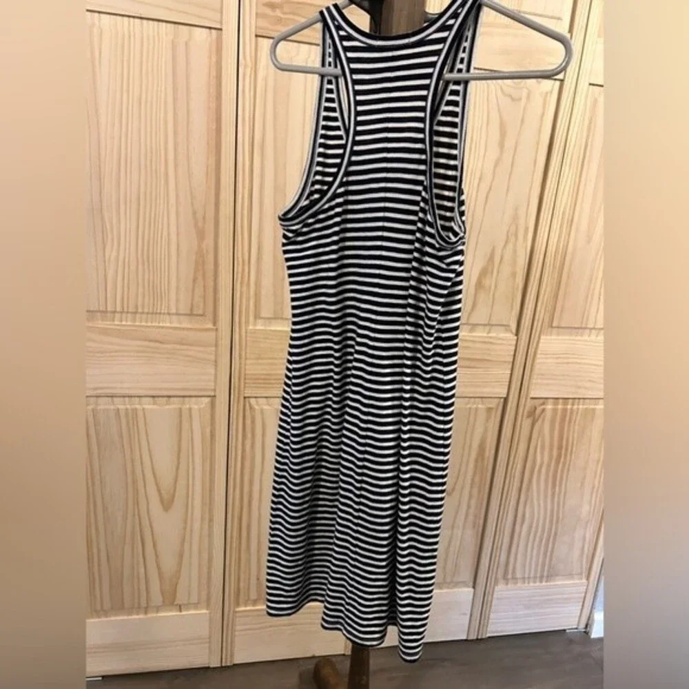 J. Crew Striped Cotton Navy and White Dress Size Medium